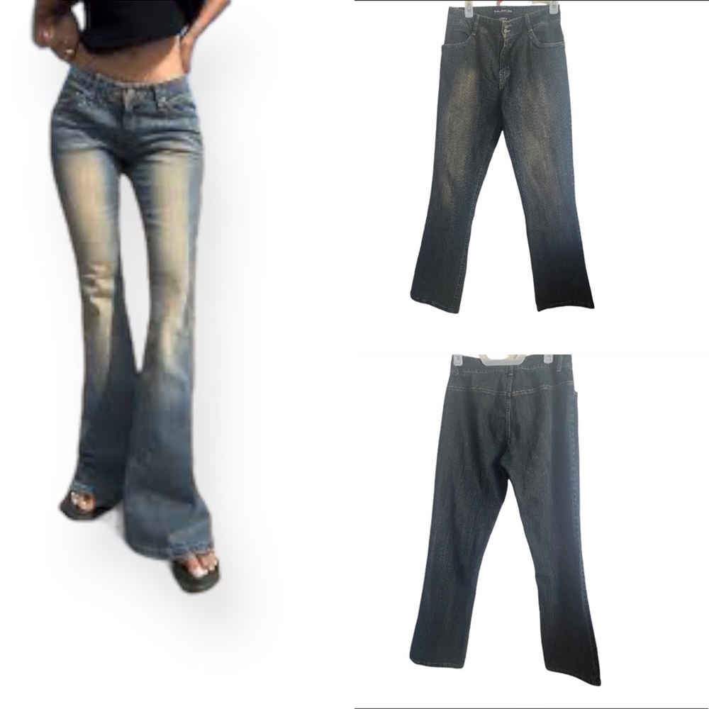 Vintage Halston jeans wear Y2K stone washed denim jeans size 6